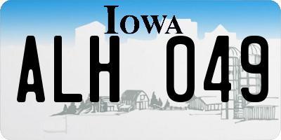 IA license plate ALH049