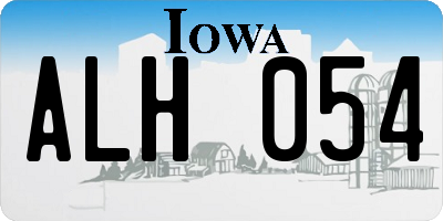 IA license plate ALH054