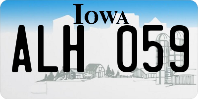 IA license plate ALH059