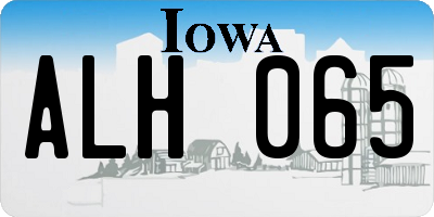 IA license plate ALH065