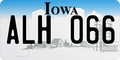 IA license plate ALH066