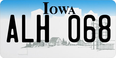 IA license plate ALH068