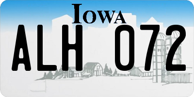 IA license plate ALH072