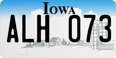 IA license plate ALH073