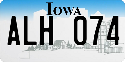 IA license plate ALH074