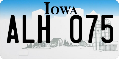 IA license plate ALH075