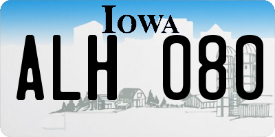 IA license plate ALH080
