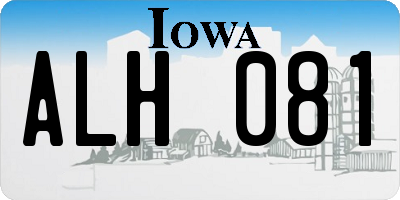 IA license plate ALH081