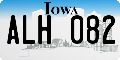 IA license plate ALH082