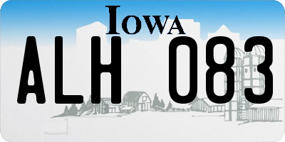 IA license plate ALH083