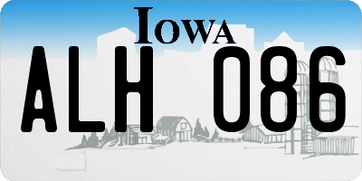 IA license plate ALH086