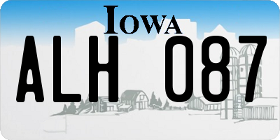 IA license plate ALH087