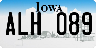 IA license plate ALH089