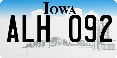 IA license plate ALH092