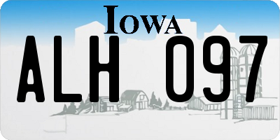 IA license plate ALH097