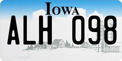 IA license plate ALH098