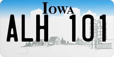 IA license plate ALH101
