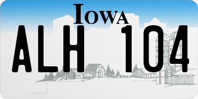 IA license plate ALH104