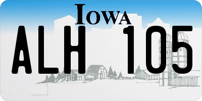 IA license plate ALH105
