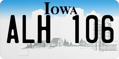 IA license plate ALH106