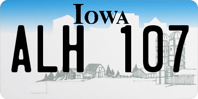 IA license plate ALH107