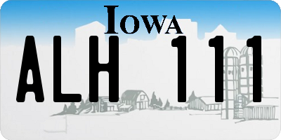 IA license plate ALH111