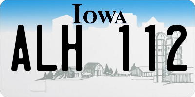 IA license plate ALH112