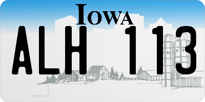 IA license plate ALH113