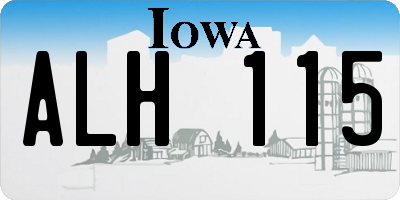 IA license plate ALH115
