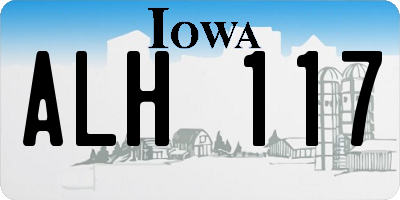 IA license plate ALH117