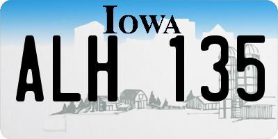 IA license plate ALH135
