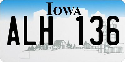 IA license plate ALH136