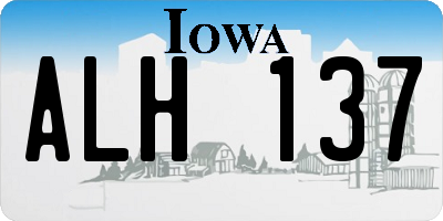 IA license plate ALH137