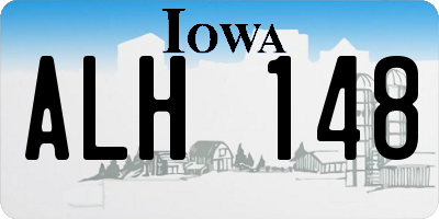 IA license plate ALH148