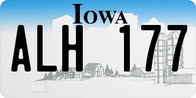 IA license plate ALH177