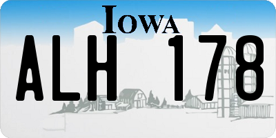 IA license plate ALH178