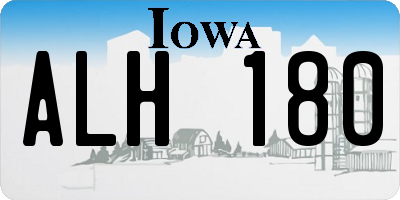 IA license plate ALH180