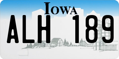 IA license plate ALH189
