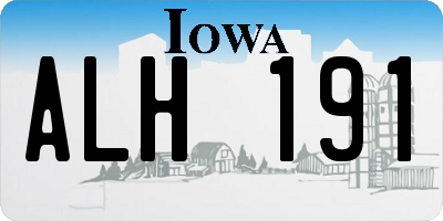 IA license plate ALH191