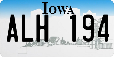 IA license plate ALH194