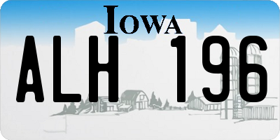 IA license plate ALH196