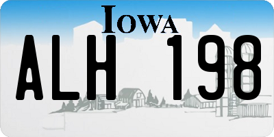 IA license plate ALH198