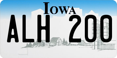 IA license plate ALH200