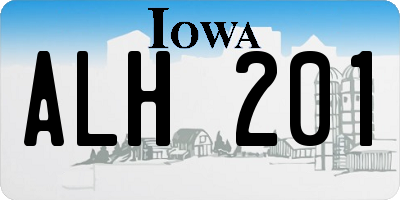 IA license plate ALH201