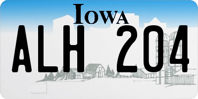 IA license plate ALH204