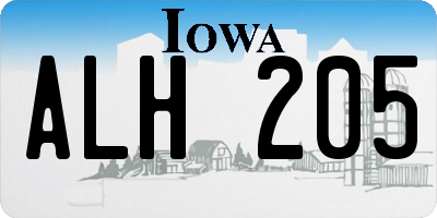 IA license plate ALH205
