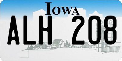 IA license plate ALH208