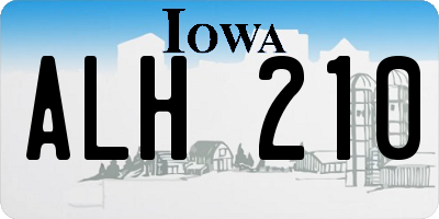 IA license plate ALH210