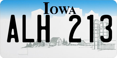 IA license plate ALH213