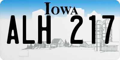 IA license plate ALH217